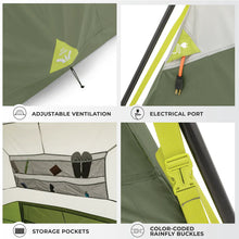 CORE 6-Person Instant Cabin Tent 10x9 grey and green performance camping tent