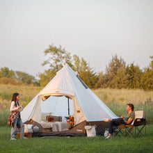CORE 6-Person Lighted Bell Tent 13x12 Mocha Latte canvas camping tent
