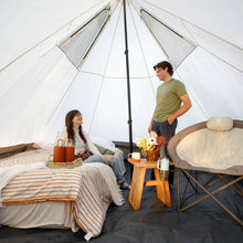 CORE 6-Person Lighted Bell Tent 13x12 Mocha Latte canvas camping tent