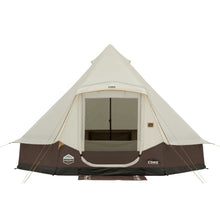CORE 6-Person Lighted Bell Tent 13x12 Mocha Latte canvas camping tent