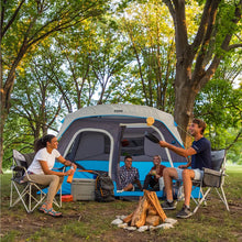 CORE 6-Person Lighted Instant Cabin Tent 11x9 grey and blue