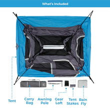CORE 6-Person Lighted Instant Cabin Tent 11x9 grey and blue