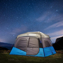CORE 6-Person Lighted Instant Cabin Tent 11x9 grey and blue