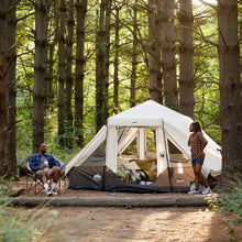 CORE 6-Person Lighted Instant Pyramid Tent 12x7 Mocha Latte family camping tent