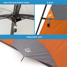 CORE 6 person straight wall cabin tent 10x9 grey and orange spacious family camping tent