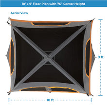 CORE 6 person straight wall cabin tent 10x9 grey and orange spacious family camping tent