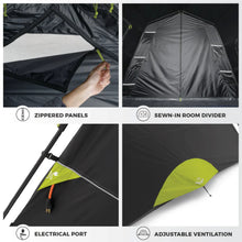 CORE 9-Person Instant Cabin Blockout Tent 14x9 Grey Black family camping tent