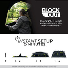 CORE 9-Person Instant Cabin Blockout Tent 14x9 Grey Black family camping tent
