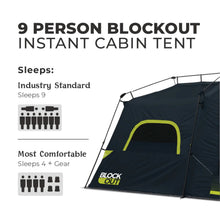CORE 9-Person Instant Cabin Blockout Tent 14x9 Grey Black family camping tent