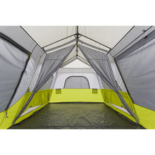 CORE 9 person instant cabin tent 14x9 grey and green spacious family camping tent