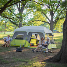 CORE 9 person instant cabin tent 14x9 grey and green spacious family camping tent