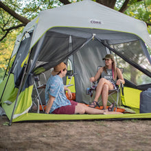 CORE 9 person instant cabin tent 14x9 grey and green spacious family camping tent