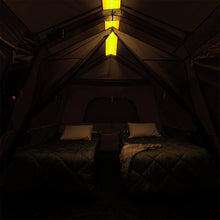 CORE 9 person lighted instant cabin tent 14x9 grey and blue with built in LED lights