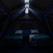 CORE 9 person lighted instant cabin tent 14x9 grey and blue with built in LED lights