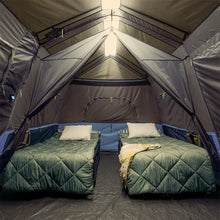 CORE 9 person lighted instant cabin tent 14x9 grey and blue with built in LED lights