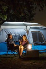 CORE 9 person lighted instant cabin tent 14x9 grey and blue with built in LED lights
