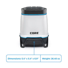 CORE Equipment 1250 Lumen rechargeable LED lantern with built-in Bluetooth speaker