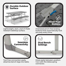 CORE Equipment 6ft 3-in-1 picnic table combo convertible bench and table set