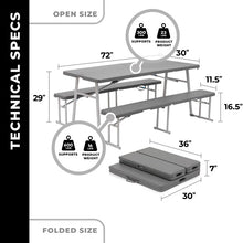 CORE Equipment 6ft 3-in-1 picnic table combo convertible bench and table set
