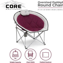 CORE Equipment oversized padded round camping chair with ultra comfortable cushioned seat