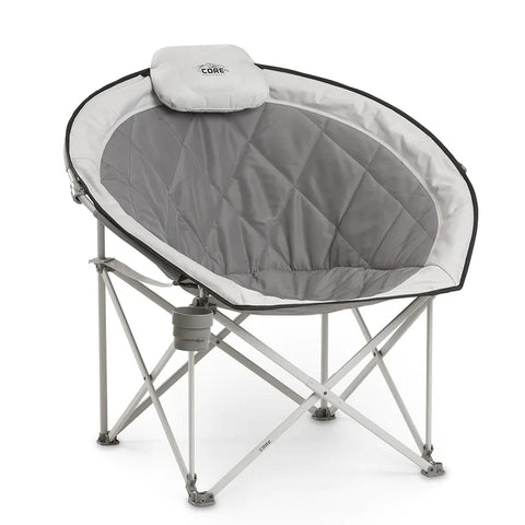 CORE Extra-Comfort Oversized Round Camping Chair with padded seat 