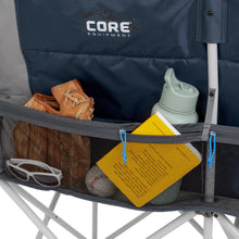 CORE Equipment loveseat double outdoor padded camp chair in blue and silver