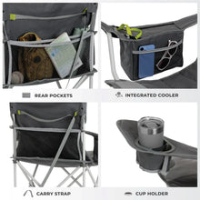 CORE Quad Cooler padded folding camping chair with built-in insulated cooler and cushioned seat
