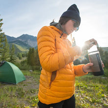 GSI Commuter Java Press portable coffee maker in blue for travel and camping