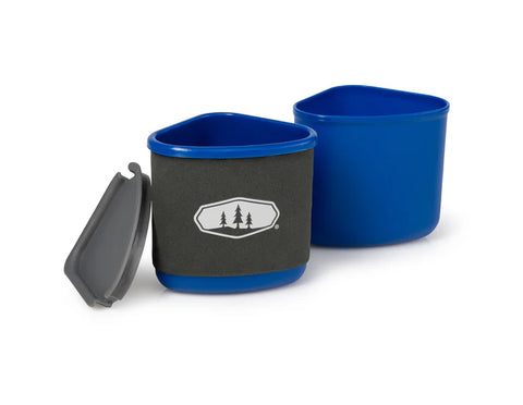 GSI Gourmet nesting mug and bowl set in blue for camping and outdoor dining