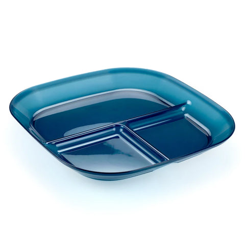 GSI Infinity divided plate blue durable camping and outdoor dinnerware
