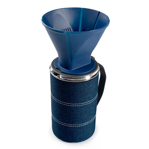 GSI Javadrip 30 oz blue portable coffee brewer for camping and outdoor drip coffee