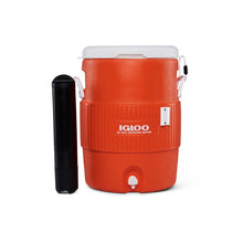 Igloo 10 gallon seat top water cooler with cup dispenser in orange