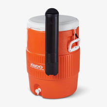 Igloo 10 gallon seat top water cooler with cup dispenser in orange