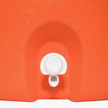 Igloo 10 gallon seat top water cooler with cup dispenser in orange