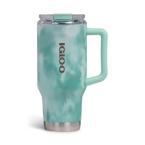 IGLOO 32 oz Flip n Sip travel mug in seafoam insulated and spill resistant
