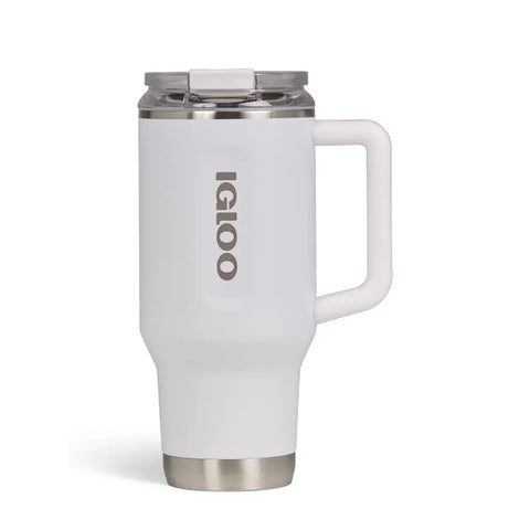 IGLOO 32 oz stainless steel travel mug white durable and leak resistant