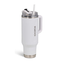 IGLOO 40 oz stainless steel travel mug in white insulated and leak resistant