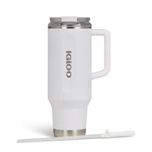 IGLOO 40 oz stainless steel travel mug in white insulated and leak resistant