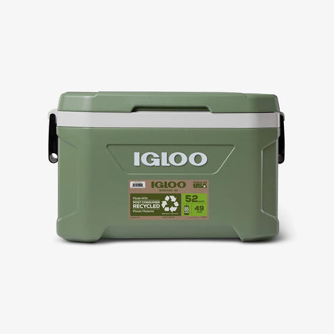 IGLOO Ecocool Latitude 52 Qt cooler box in vintage green