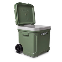IGLOO Ecocool Latitude 60 Qt roller cooler in vintage green outdoor ice chest