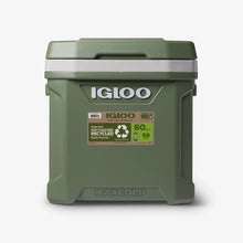 IGLOO Ecocool Latitude 60 Qt roller cooler in vintage green outdoor ice chest