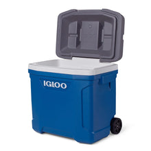 Igloo Latitude 30 roller cooler 28L in indigo blue and meteorite with wheels