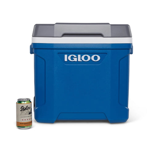 Igloo Latitude 30 roller cooler 28L in indigo blue and meteorite with wheels