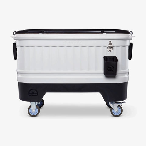 Igloo Party Bar 125 Qt outdoor beverage cooler in gray with large capacity and wheels
