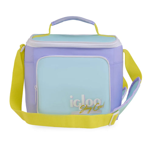 IGLOO retro square lunch bag in lilac insulated lunch tote