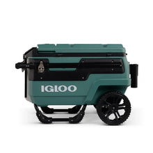 IGLOO Trailmate Journey 70 Qt cooler in spruce with all-terrain wheels