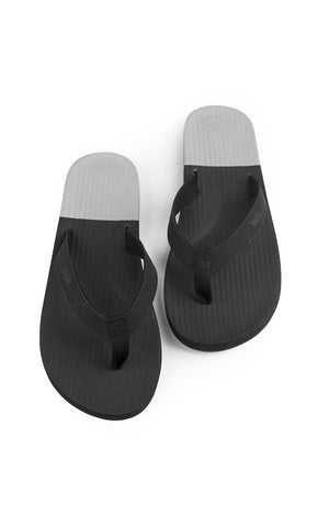Indosole Color Block Flip Flops for Men in Black Granite eco-friendly sandals