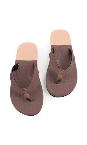 Indosole Color Block Flip Flops for Men in Soil and Light Soil eco-friendly sandals