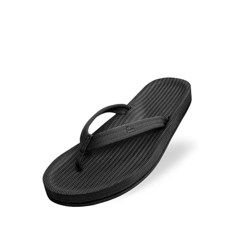 Indosole Easy Living Women’s Black Flip Flops eco-friendly comfortable sandals