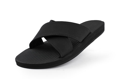 Indosole Essentials Cross Women Black eco-friendly sandals for women